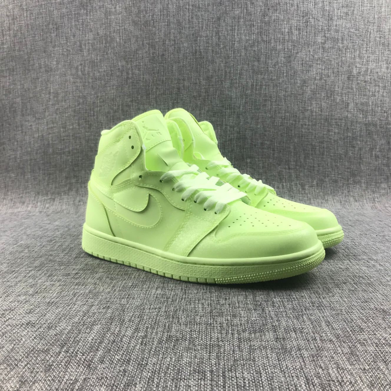 New Air Jordan 1GS Mid Fluorscent Green Shoes - Click Image to Close
